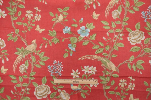 Click for 3 Yards Thibaut Newman Printed Linen Drapery Fabric in Pink F94706 Thibaut Newman Printed Linen Drapery Fabric in Pink F94706