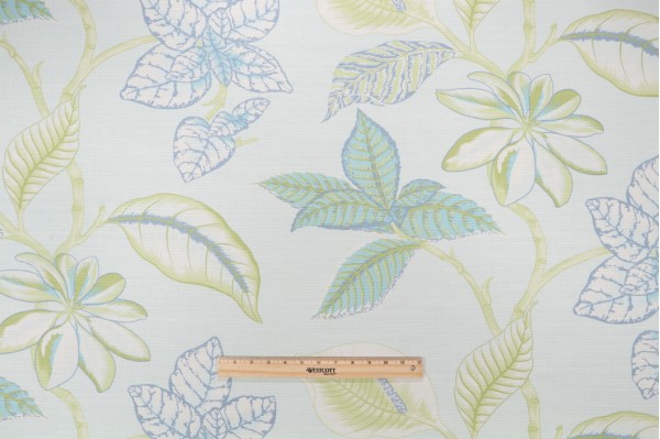 Thibaut Lucala Printed Linen Blend Drapery Fabric in Aqua Green F95751