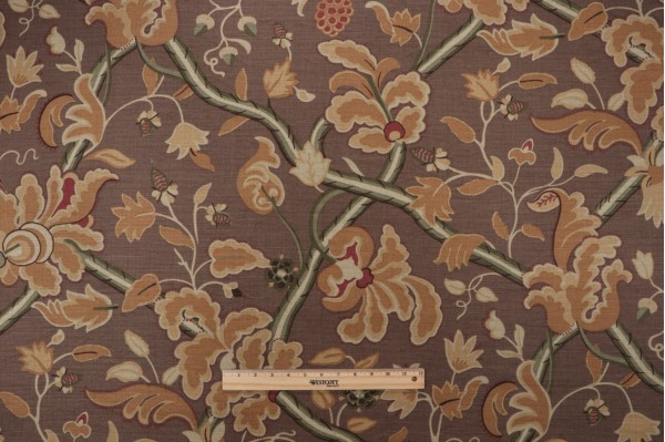 Thibaut Denmark Printed Linen Blend Drapery Fabric in Brown F96031