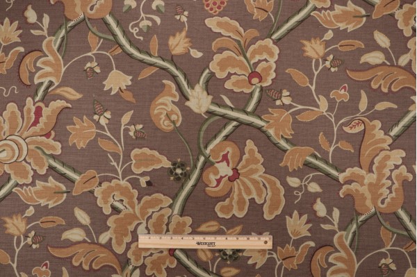 Thibaut Denmark Printed Linen Blend Drapery Fabric in Brown F96031
