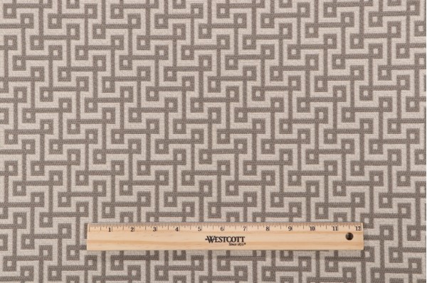Click for 3.5 Yards Thibaut Woven Cotton Upholstery Fabric in Pewter on Almond W74334 Thibaut Woven Cotton Upholstery Fabric in Pewter on Almond W74334