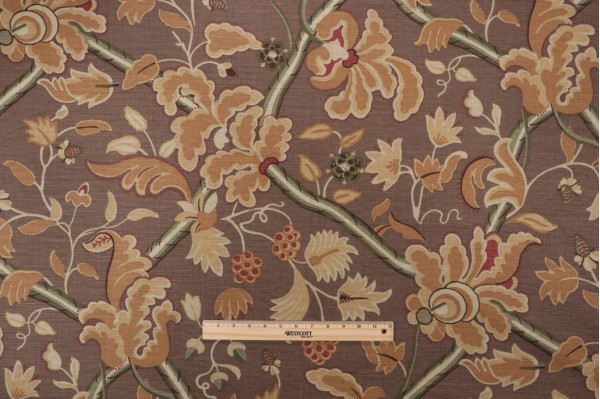 Thibaut Denmark Printed Linen Blend Drapery Fabric in Brown F96031