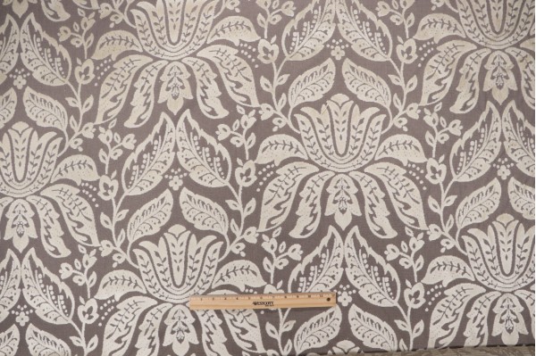 Thibaut Luxembourg Damask Velvet Patterned Upholstery Fabric in Cream W71802