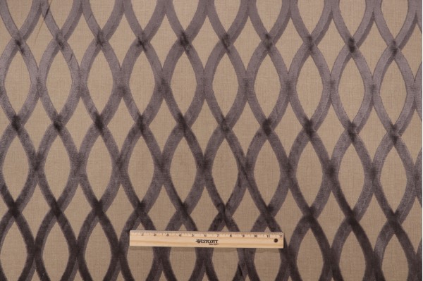 Thibaut Helix Velvet Patterned Upholstery fabric in Charcoal W7274