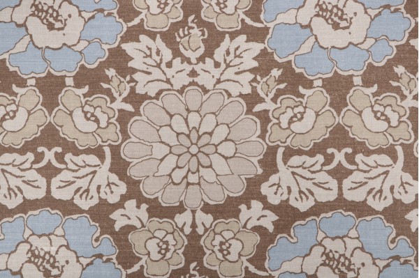 Anna French Shima Printed Linen Blend Drapery Fabric in Brown AF2588