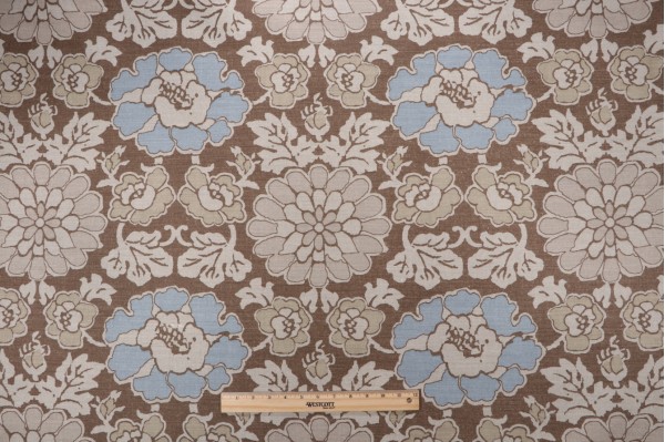 Anna French Shima Printed Linen Blend Drapery Fabric in Brown AF2588