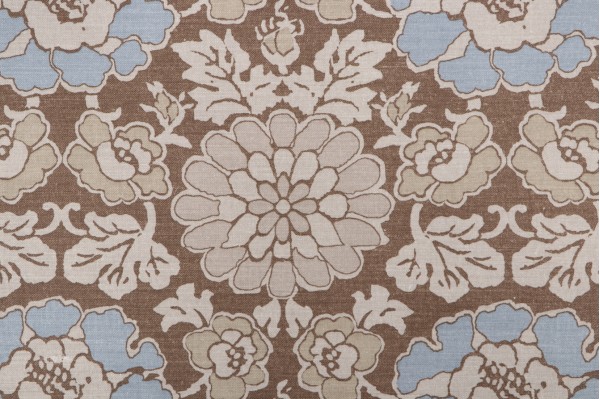 Anna French Shima Printed Linen Blend Drapery Fabric in Brown AF2588