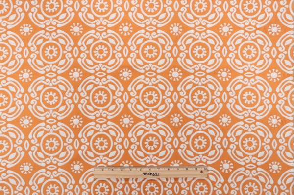 Sample of Thibaut Soleil W77978 Matelasse Woven Upholstery Fabric in Tangerine 