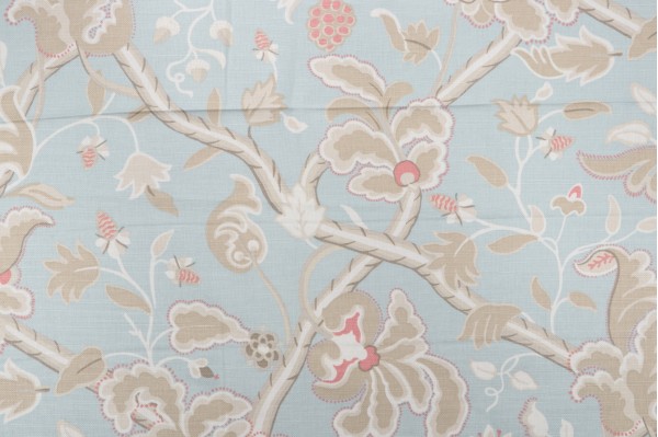 Thibaut Denmark F96035 Printed Drapery Fabric in Aqua 