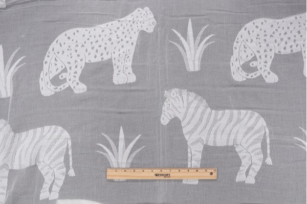 Anna French Safari Madras Lace Cotton Sheer Drapery Fabric in Neutral AF01080 
