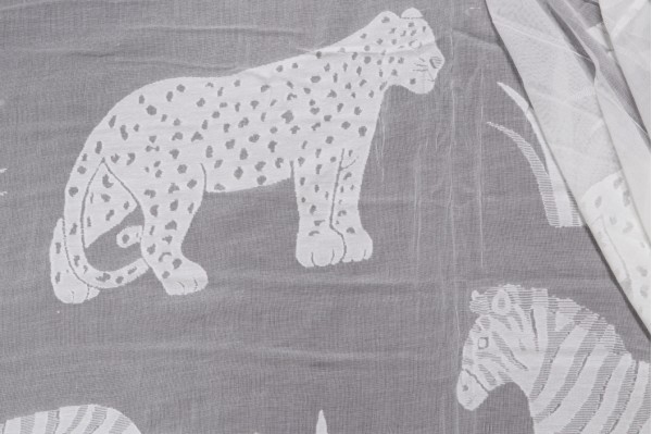 Anna French Safari Madras Lace Cotton Sheer Drapery Fabric in Neutral AF01080 