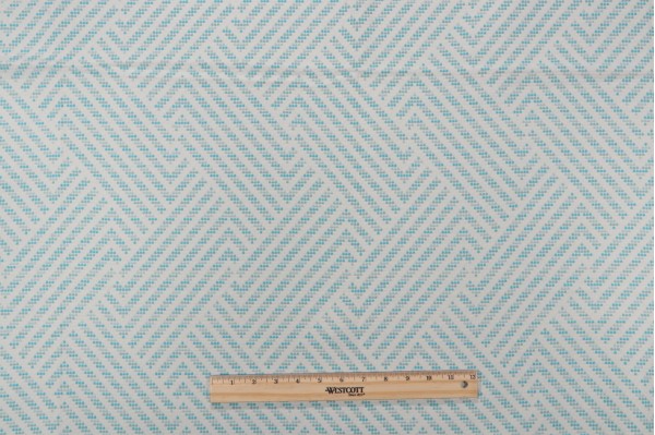 Sample of Bella Dura Trivoli Woven Polyolefin Outdoor Fabric in Turquoise 