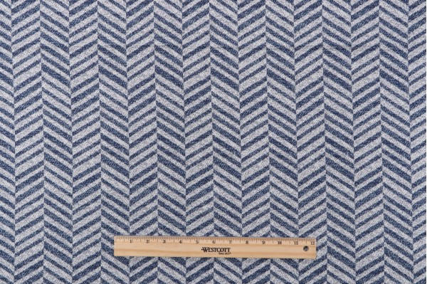 Sample of Bella Dura Skye Tweed Woven Polyolefin Outdoor Fabric in Indigo 
