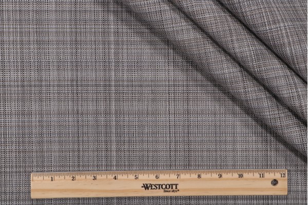 Sample of Bella Dura Grasscloth Latex Backed Woven Polyolefin Outdoor Fabric in Pewter 