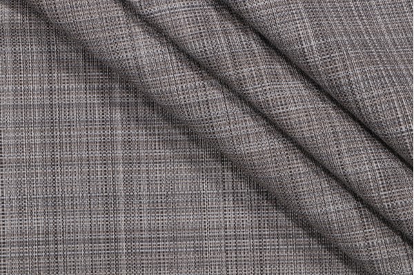 Sample of Bella Dura Grasscloth Latex Backed Woven Polyolefin Outdoor Fabric in Pewter 