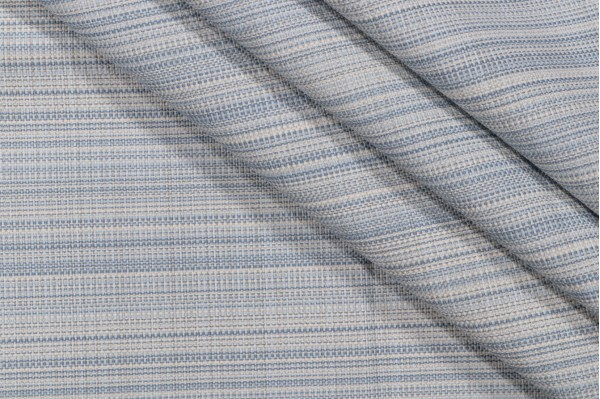 Bella Dura Grasscloth Latex Backed Woven Polyolefin Outdoor Fabric in Chambray 