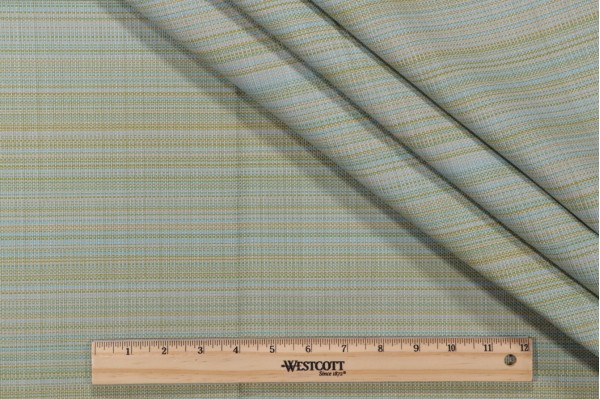 Bella Dura Grasscloth Latex Backed Woven Polyolefin Outdoor Fabric in Cyan 