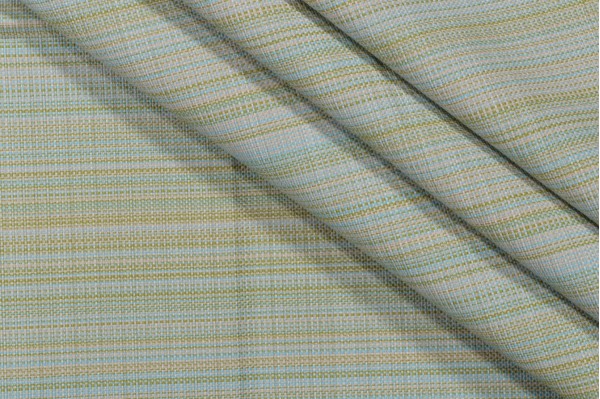 Bella Dura Grasscloth Latex Backed Woven Polyolefin Outdoor Fabric in Cyan 