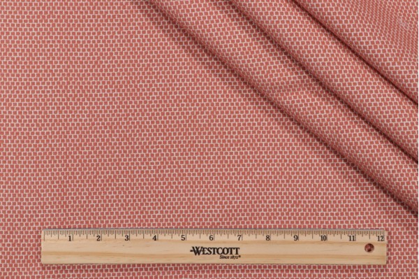 Sample of Bella Dura Anafi Woven Polyolefin Outdoor Fabric in Coral 