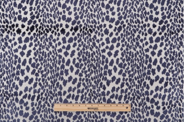 TFA Seeing Spots Latex Backed Velvet Upholstery Fabric in Lapis 