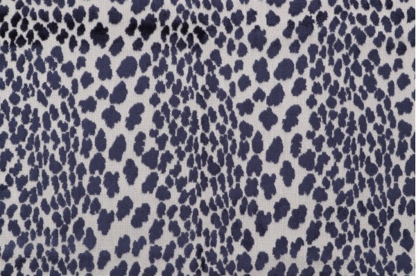 TFA Seeing Spots Latex Backed Velvet Upholstery Fabric in Lapis 