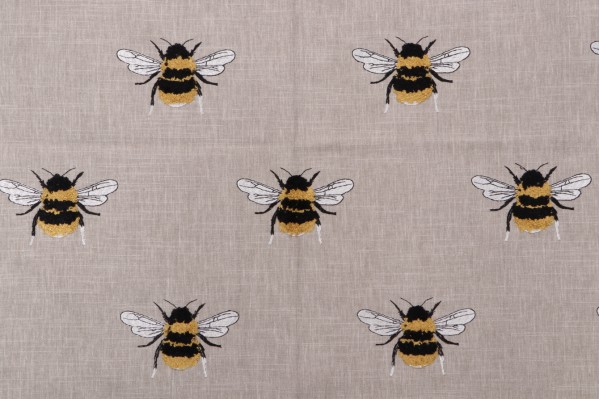 TFA Busy Bee Embroidered Cotton Decorator Fabric in Linen 