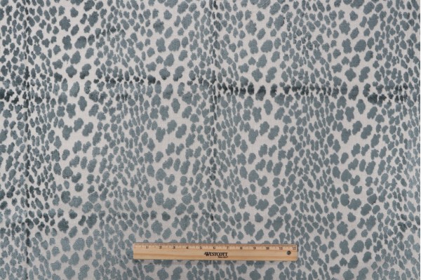 TFA Seeing Spots Latex Backed Velvet Upholstery Fabric in Aqua 