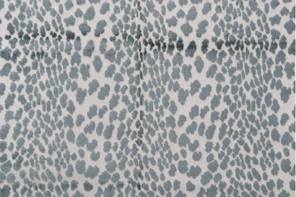 TFA Seeing Spots Latex Backed Velvet Upholstery Fabric in Aqua 
