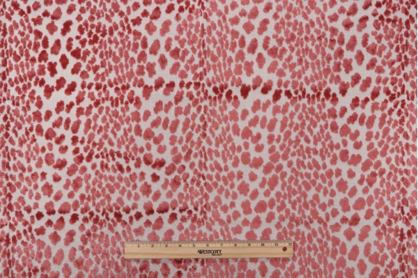 TFA Seeing Spots Latex Backed Velvet Upholstery Fabric in Petal 