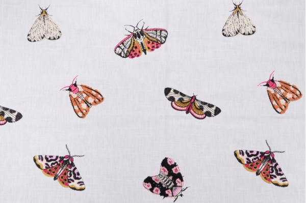 TFA Take Flight Embroidered Drapery Fabric in Peach Glow 