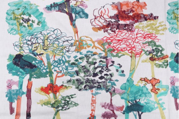 TFA Just a Little Color Embroidered Cotton Decorator Fabric in Celebration 