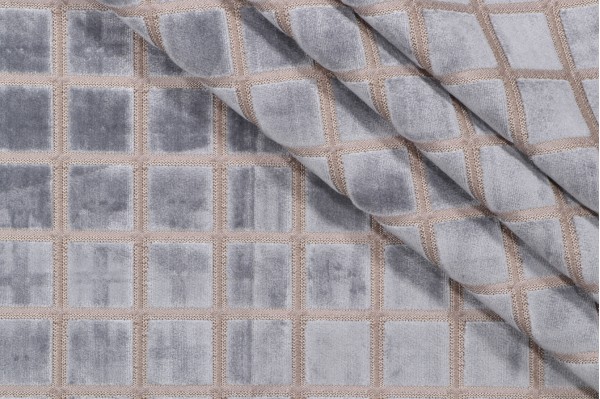 TFA Close Quarters Latex Backed Velvet Patterned Upholstery Fabric in Sky 