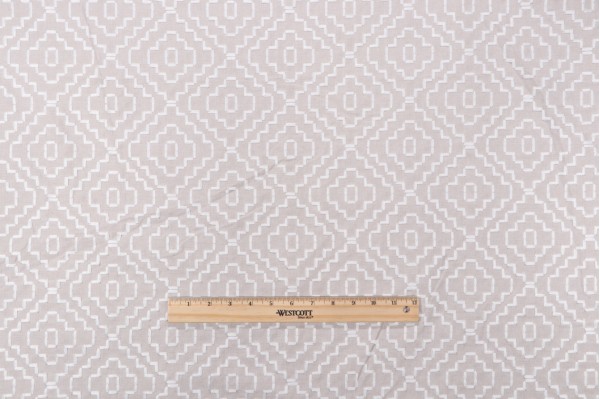 Valiant Fabrics Cascade Embroidered Polyester Drapery Fabric in Natural 