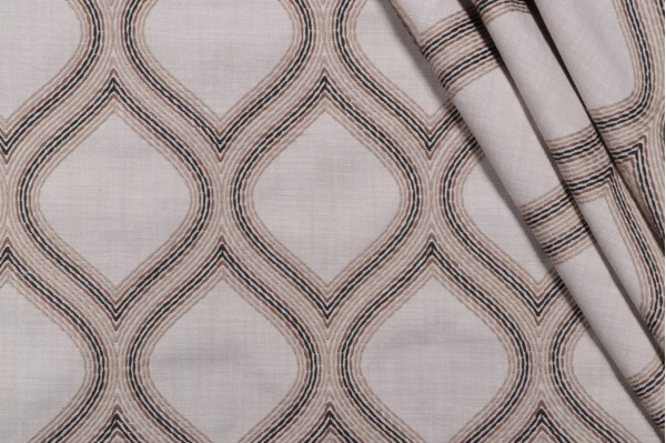 Click for Valiant Fabrics Sadie Embroidered Cotton Blend Decorator Fabric in Parchment  Valiant Fabrics Sadie Embroidered Cotton Blend Decorator Fabric in Parchment