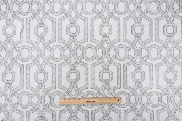 Valiant Fabrics Merritt Embroidered Decorator Fabric in Imperial 