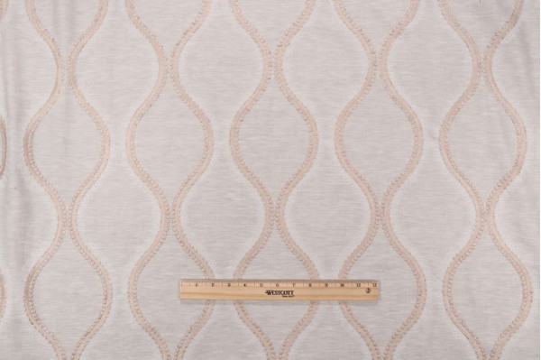 Valiant Fabrics Gibson Embroidered Decorator Fabric in Linen 