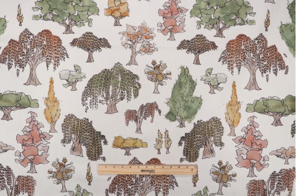 Hamilton Central Park Printed Cotton Drapery Fabric in Autumn 