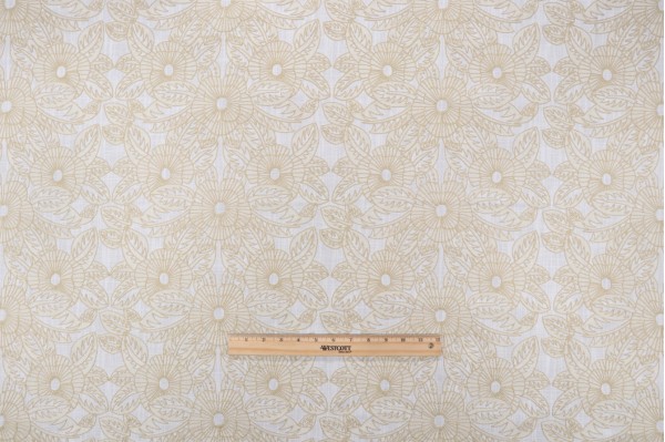 Valiant Fabrics Cynthia Embroidered Decorator Fabric in Wheat 