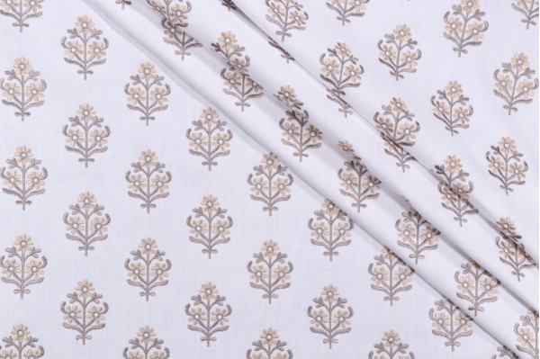 Click for PK Lifestyles Floral Sprig Embroidery Decorator Fabric in Mineral  PK Lifestyles Floral Sprig Embroidery Decorator Fabric in Mineral