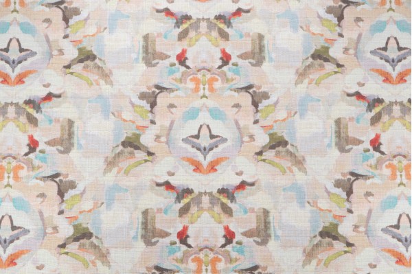 Sample of Waverly Reflection Printed Cotton Drapery Fabric in Petal 