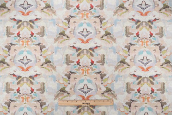 Sample of Waverly Reflection Printed Cotton Drapery Fabric in Petal 