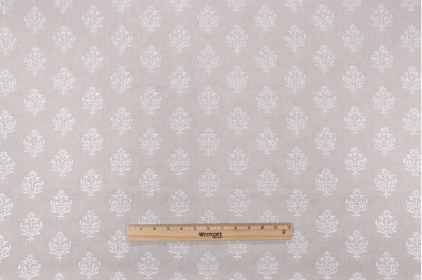 PK Lifestyles Floral Sprig Embroidery Decorator Fabric in Linen 