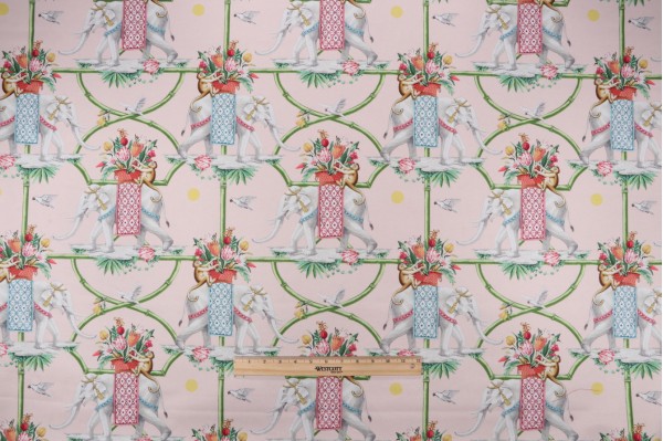 Harrison Howard Before The Raj Printed Cotton Drapery Fabric in Petal 