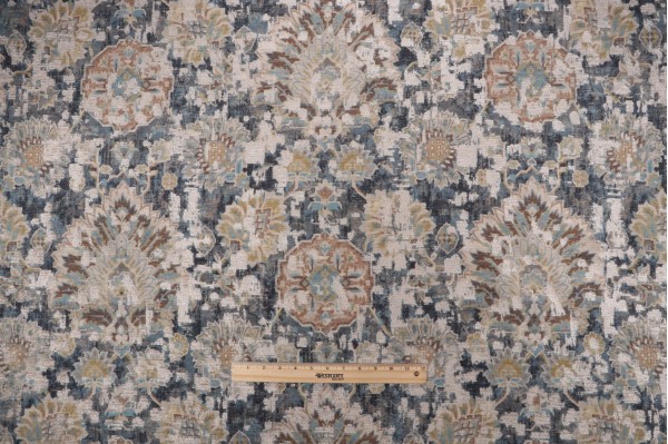 Sample of PK Lifestyles Javanese Printed Chenille Decorator Fabric in Charcoal 