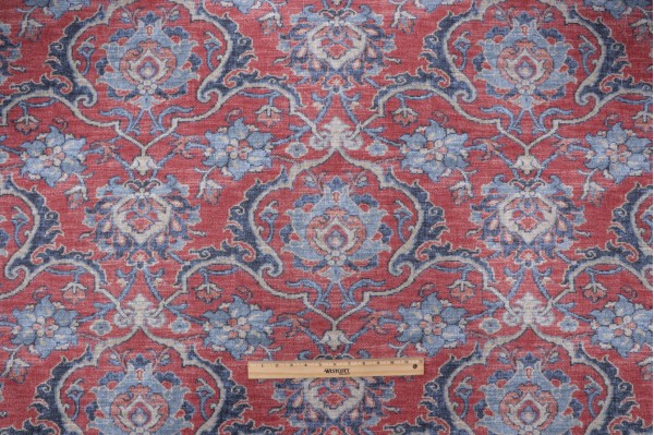 PK Lifestyles Shiraz Printed Cotton Drapery Fabric in Berry 