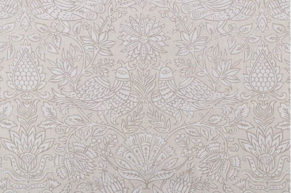 P Kaufmann Huma Printed Cotton Linen Drapery Fabric in Stone 