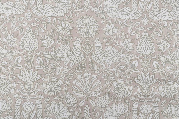 Sample of P Kaufmann Huma Printed Cotton Linen Drapery Fabric in Fennel 