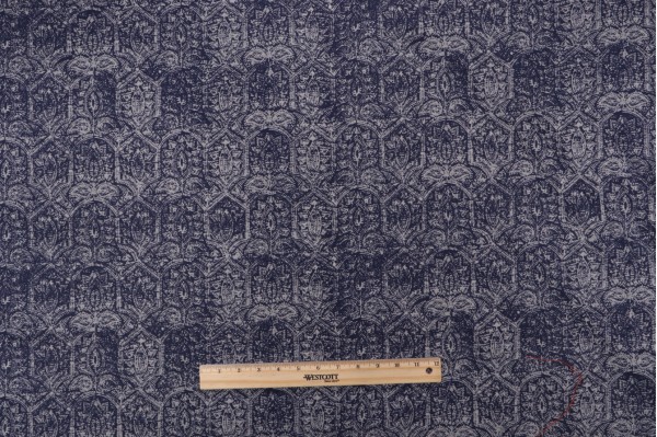 P Kaufmann Jaipur Printed Cotton Linen Drapery Fabric in Indigo 