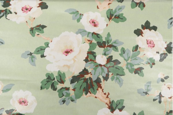 Click for P Kaufmann Woodland Rose Printed Cotton Drapery Fabric in Sage Green  P Kaufmann Woodland Rose Printed Cotton Drapery Fabric in Sage Green