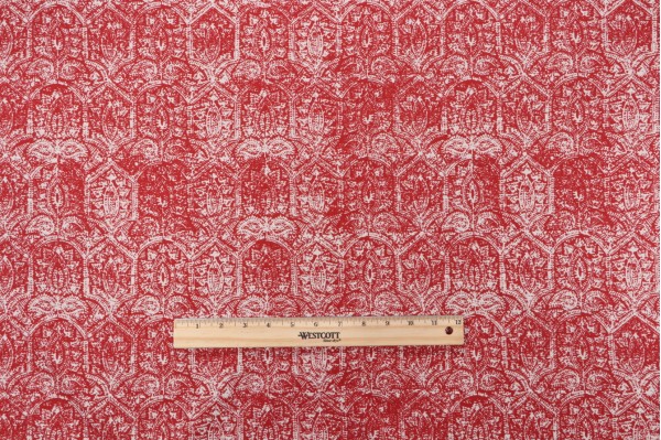 P Kaufmann Jaipur Printed Cotton Linen Drapery Fabric in Blaze 